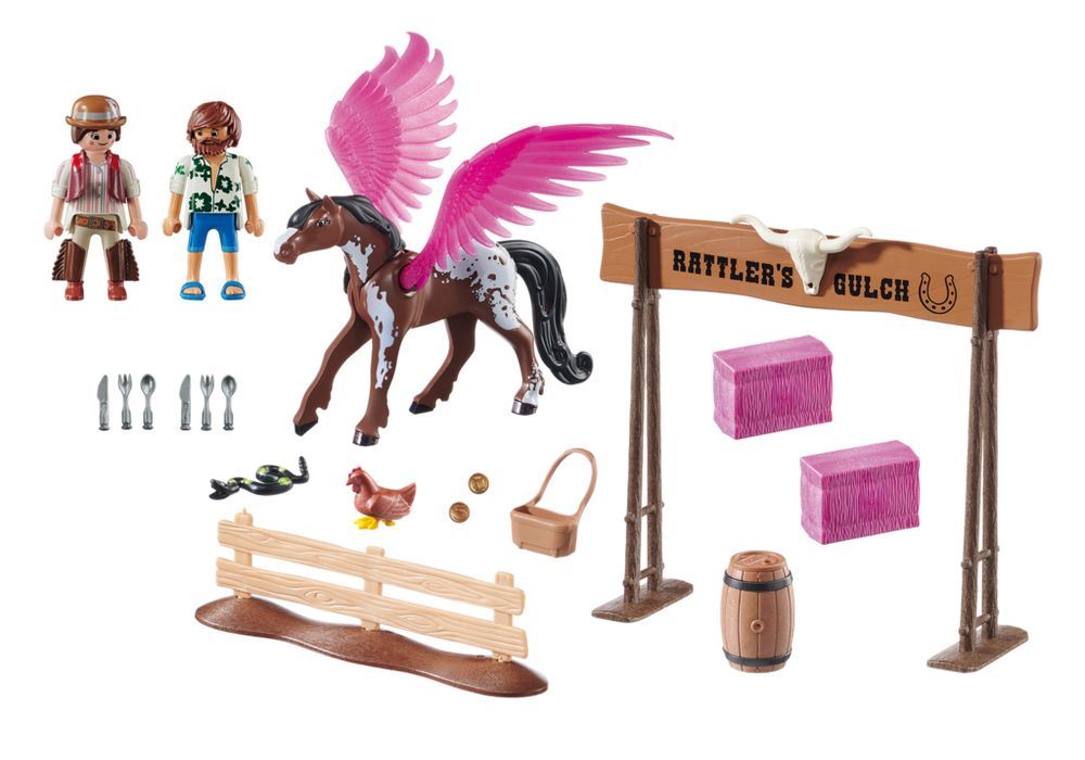 PLAYMOBIL:THE MOVIE Marla and Del with Flying Horse – box_back