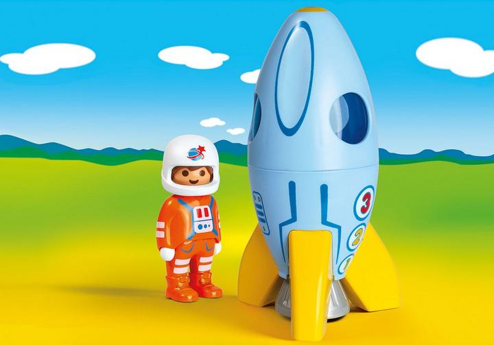 Astronaut with rocket