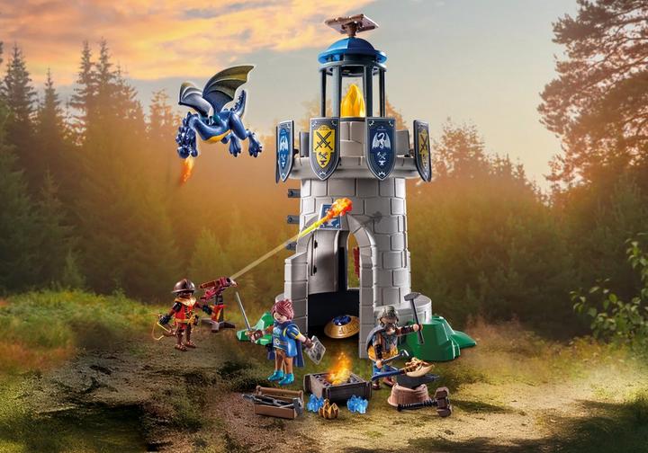 Knight's tower with smith and dragon