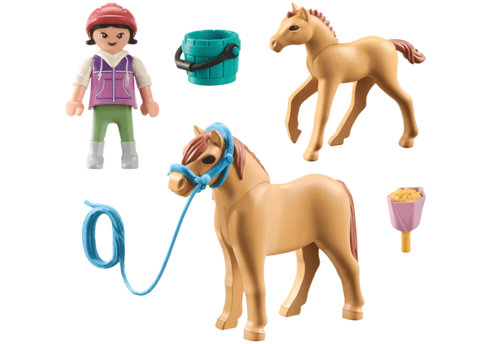 Child with Pony and foal – box_back